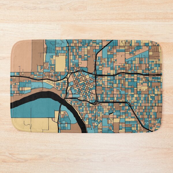 Item preview, Tulsa Map Pattern in Mid Century Pastel designed and sold by PatternMaps.