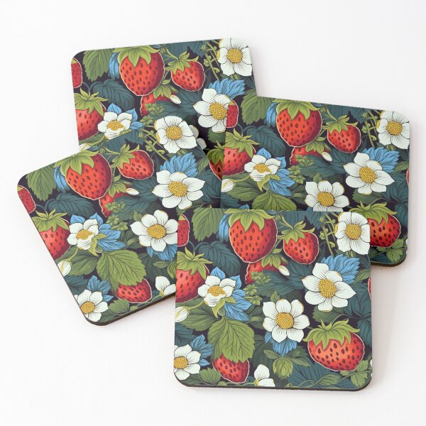 Item preview, Strawberry with flowers designed and sold by Snoobstyle.