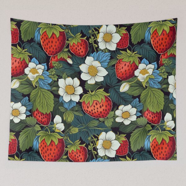 Item preview, Strawberry with flowers designed and sold by Snoobstyle.