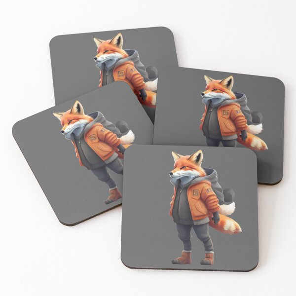 Item preview, Cunning Fox - Wearing a jacket - II designed and sold by positivVibesArt.