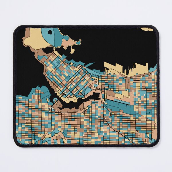 Item preview, Vancouver Map Pattern in Mid Century Pastel designed and sold by PatternMaps.