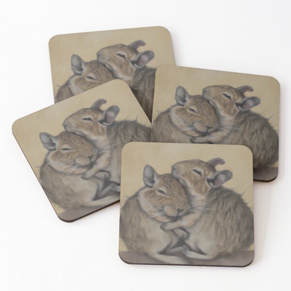 Item preview, Cute Degu Hug Oil Painting designed and sold by soulfulprintss8.
