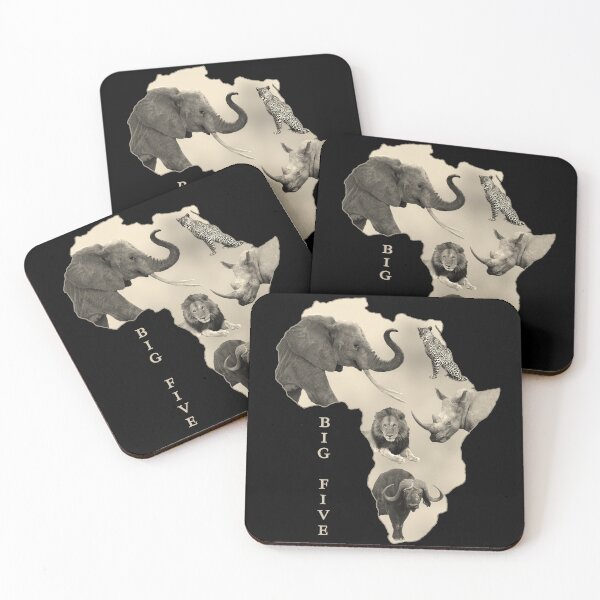 Item preview, Africa with Big Five - Elephant - Lion - Leopard - Buffalo - Rhino designed and sold by TShirtsundMehr.