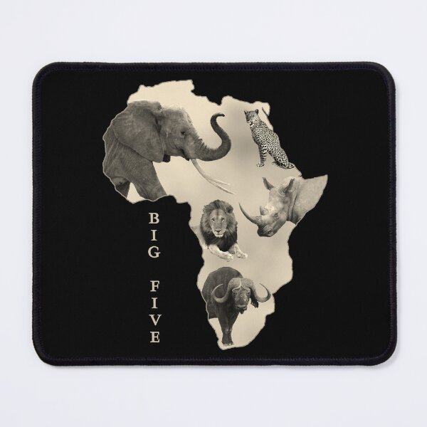 Item preview, Africa with Big Five - Elephant - Lion - Leopard - Buffalo - Rhino designed and sold by TShirtsundMehr.