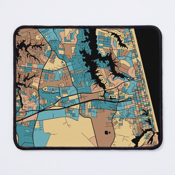 Item preview, Virginia Beach Map Pattern in Mid Century Pastel designed and sold by PatternMaps.