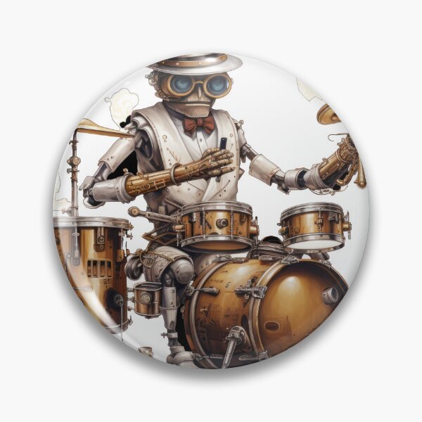 Item preview, Steam Powered Jazz Cafe Band Drums designed and sold by SteamJazzCafe.