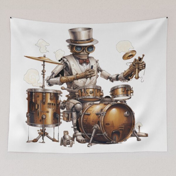 Item preview, Steam Powered Jazz Cafe Band Drums designed and sold by SteamJazzCafe.