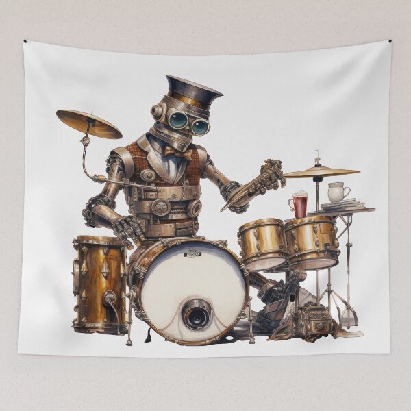 Item preview, Powered Jazz Cafe Band Drums designed and sold by SteamJazzCafe.