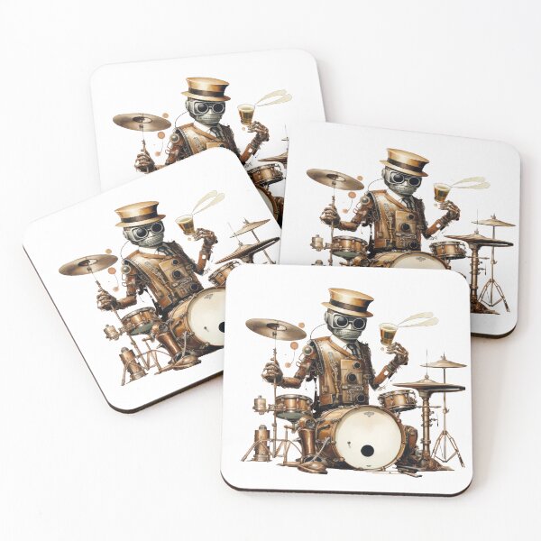 Item preview, Steam Powered Jazz Cafe Band Drums designed and sold by SteamJazzCafe.