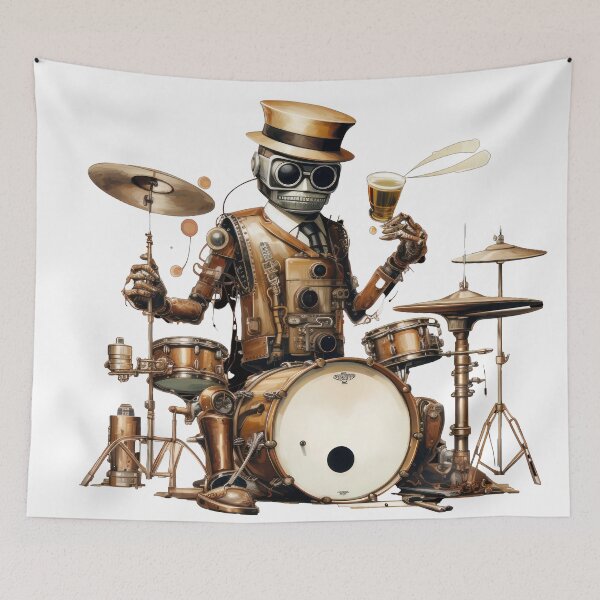 Item preview, Steam Powered Jazz Cafe Band Drums designed and sold by SteamJazzCafe.