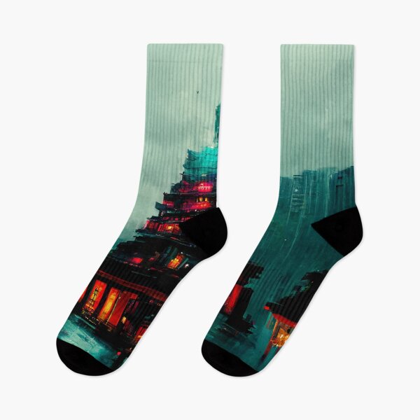 Item preview, Zen Punk - Cyberpunk Fantasy Scapes Cityscape Skyline designed and sold by ArkMinted.