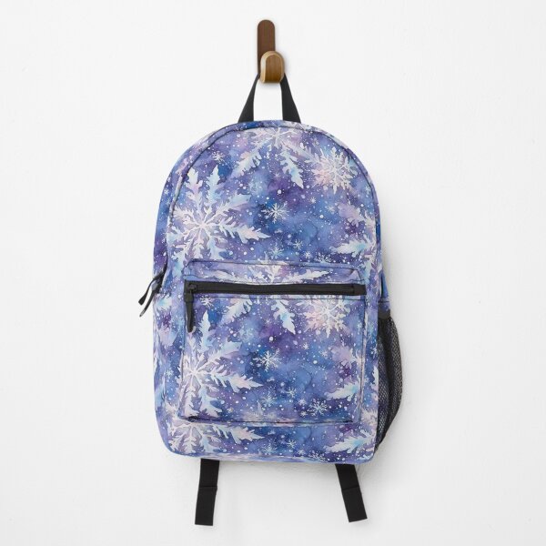 Item preview, Blue and Purple Snow Flakes Pattern Watercolor Art designed and sold by patterncrow.