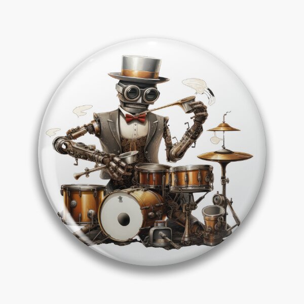 Item preview, Steam Powered Jazz Cafe Band Drums designed and sold by SteamJazzCafe.