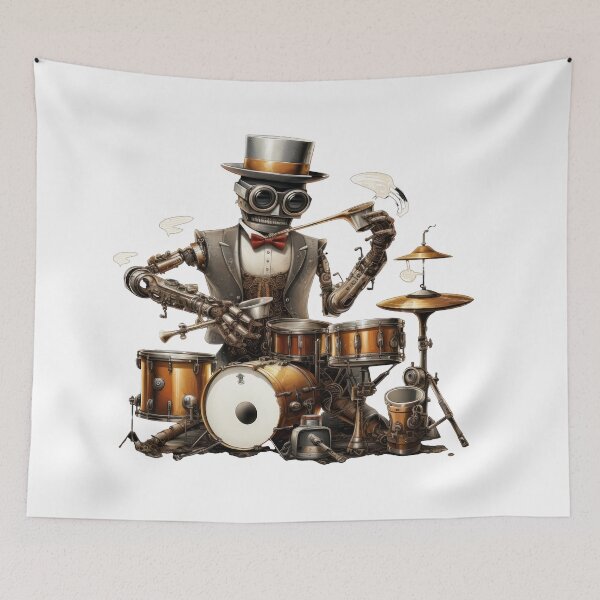 Item preview, Steam Powered Jazz Cafe Band Drums designed and sold by SteamJazzCafe.