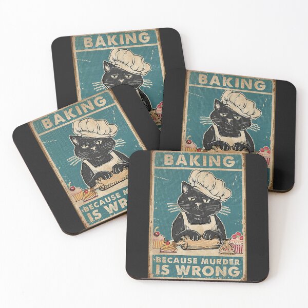 Item preview, Black Cat Baking because murder is wrong cat lover gifts designed and sold by RosaElvira66.