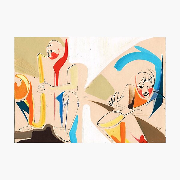 Jazz Groovy Musicians Playing Photographic Print