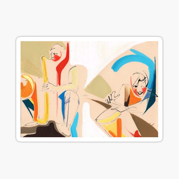 Jazz Groovy Musicians Playing Sticker