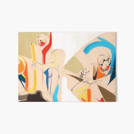 Jazz Groovy Musicians Playing Art Board Print