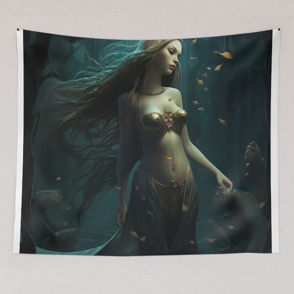 Item preview, Emergence: A Mermaid's Ascent Amidst Mythical Marine Wonders designed and sold by oanaunciuleanu.