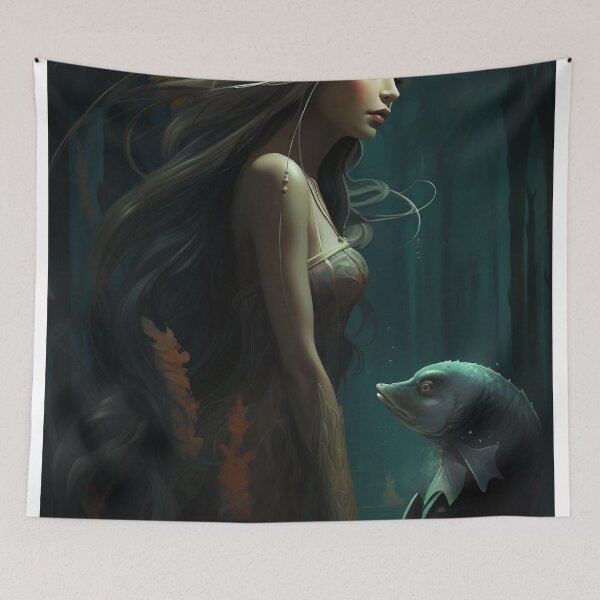 Item preview, Emergence: A Mermaid's Ascent Amidst Mythical Marine Wonders designed and sold by oanaunciuleanu.