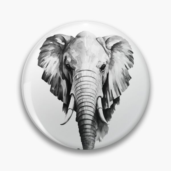 Item preview, Elephant head black and white designed and sold by Jayjaynaenae.