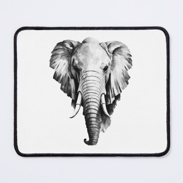 Item preview, Elephant head black and white designed and sold by Jayjaynaenae.