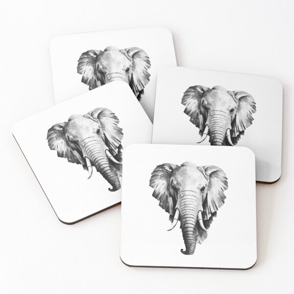 Item preview, Elephant head black and white designed and sold by Jayjaynaenae.