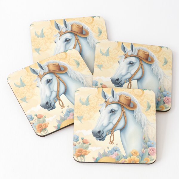Item preview, Stunning White Horse Wearing Western Hat designed and sold by purplesensation.