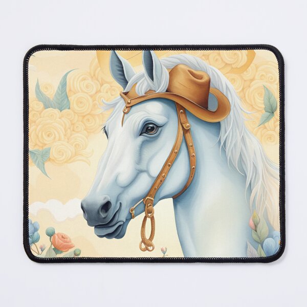 Item preview, Stunning White Horse Wearing Western Hat designed and sold by purplesensation.