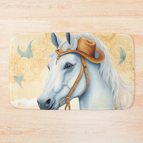 Item preview, Stunning White Horse Wearing Western Hat designed and sold by purplesensation.