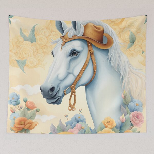 Item preview, Stunning White Horse Wearing Western Hat designed and sold by purplesensation.