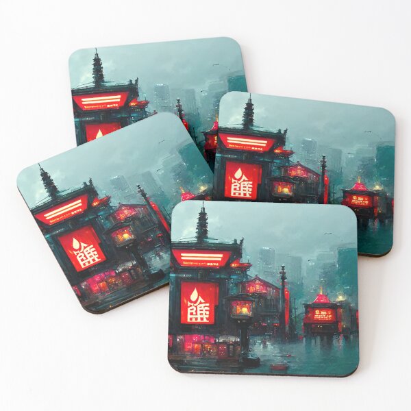 Item preview, Neoven - Cyberpunk Fantasy Scapes Cityscape Skyline designed and sold by ArkMinted.