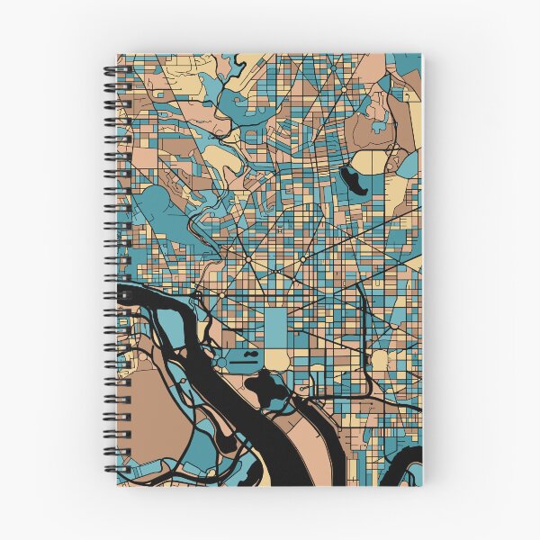 Item preview, Washington Map Pattern in Mid Century Pastel designed and sold by PatternMaps.