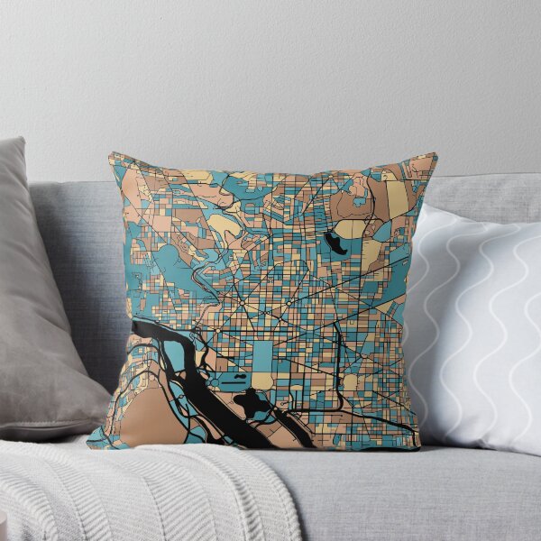 Item preview, Washington Map Pattern in Mid Century Pastel designed and sold by PatternMaps.