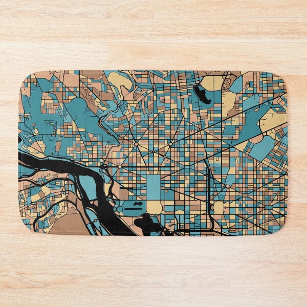 Item preview, Washington Map Pattern in Mid Century Pastel designed and sold by PatternMaps.