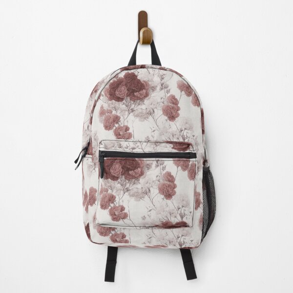 Item preview, Burgundy red and blush pink minimal carnation pattern designed and sold by patterncrow.