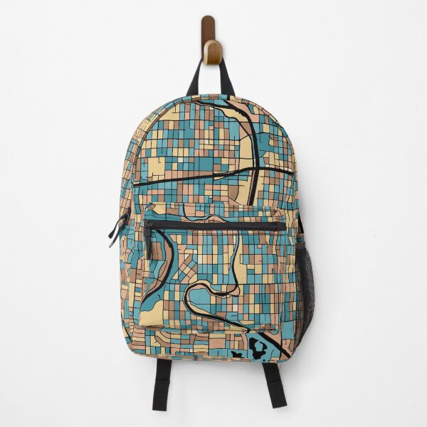 Item preview, Wichita Map Pattern in Mid Century Pastel designed and sold by PatternMaps.