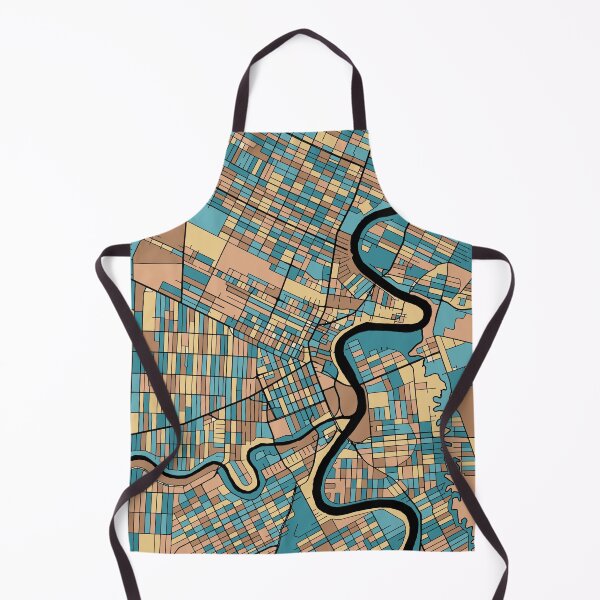 Item preview, Winnipeg Map Pattern in Mid Century Pastel designed and sold by PatternMaps.