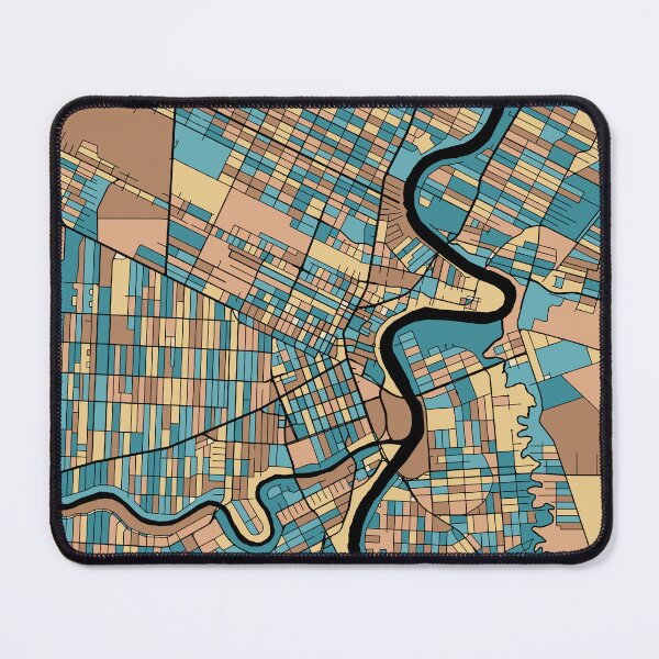 Item preview, Winnipeg Map Pattern in Mid Century Pastel designed and sold by PatternMaps.
