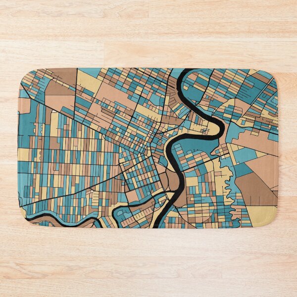 Item preview, Winnipeg Map Pattern in Mid Century Pastel designed and sold by PatternMaps.
