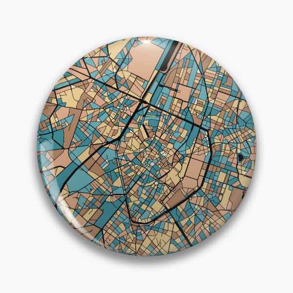Artikelvorschau, Brüsseler Kartenmuster in Pastell der Mitte des Jahrhunderts entworfen und verkauft von PatternMaps.