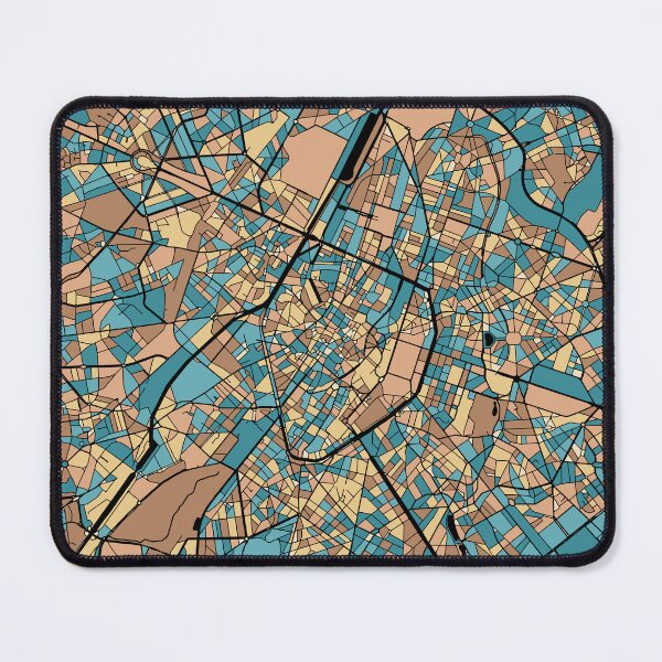 Item preview, Brussels Map Pattern in Mid Century Pastel designed and sold by PatternMaps.