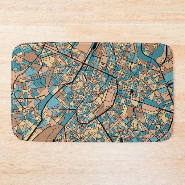 Item preview, Brussels Map Pattern in Mid Century Pastel designed and sold by PatternMaps.