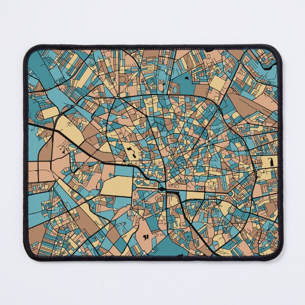 Item preview, Bucharest Map Pattern in Mid Century Pastel designed and sold by PatternMaps.