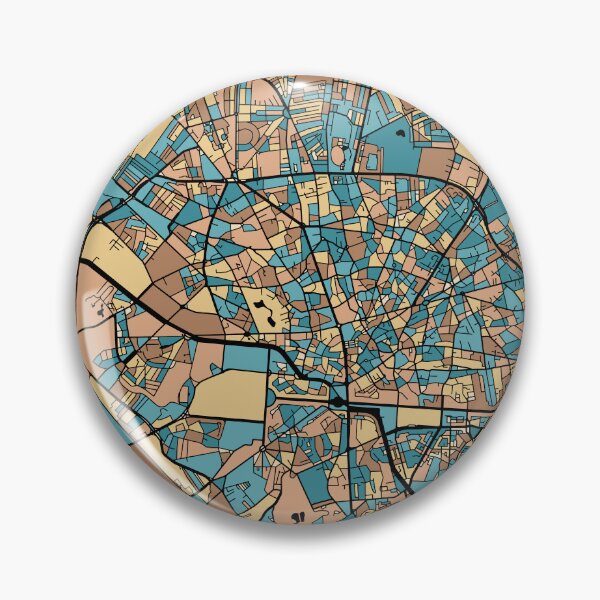 Item preview, Bucharest Map Pattern in Mid Century Pastel designed and sold by PatternMaps.