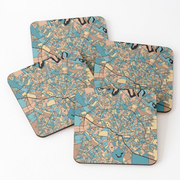Item preview, Bucharest Map Pattern in Mid Century Pastel designed and sold by PatternMaps.