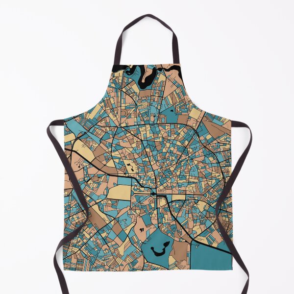 Item preview, Bucharest Map Pattern in Mid Century Pastel designed and sold by PatternMaps.