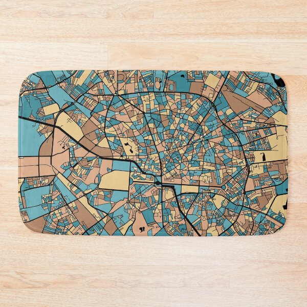 Item preview, Bucharest Map Pattern in Mid Century Pastel designed and sold by PatternMaps.