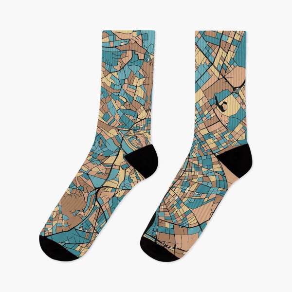 Item preview, Budapest Map Pattern in Mid Century Pastel designed and sold by PatternMaps.