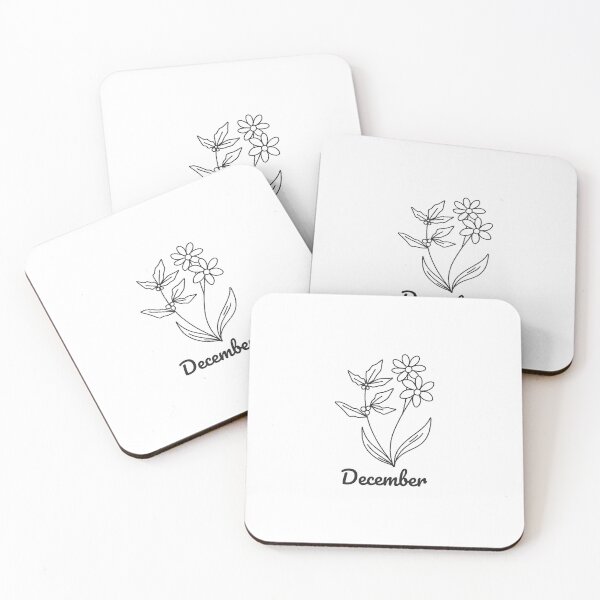 Item preview, December Girl Birth Month Flower Narcissus & holly - birthday gift minimal vintage  designed and sold by TNwandesignart.